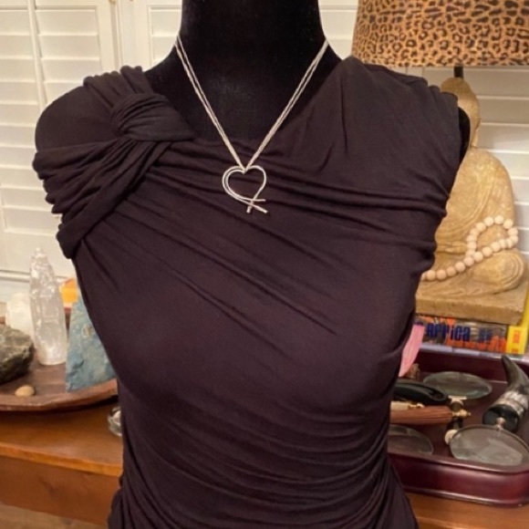 White Gold Unique Heart Necklace ❤️ - Picture 8 of 12